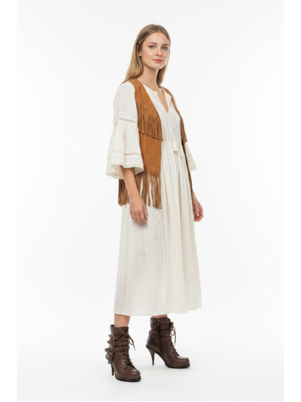 Ash Winona Brown Leather Heeled Buckle Boots